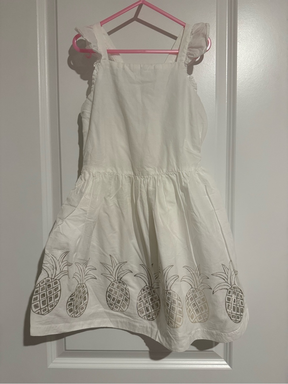 Gymboree White Pineapple Trim Sundress